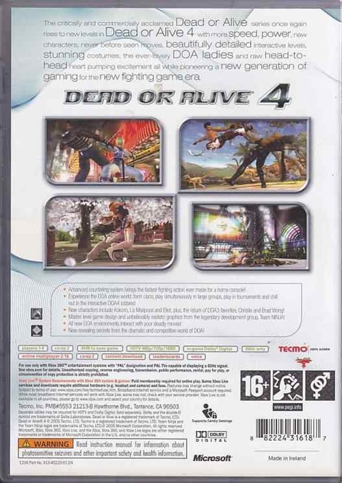 Dead or Alive 4 - Classics - XBOX 360 (B Grade) (Genbrug)